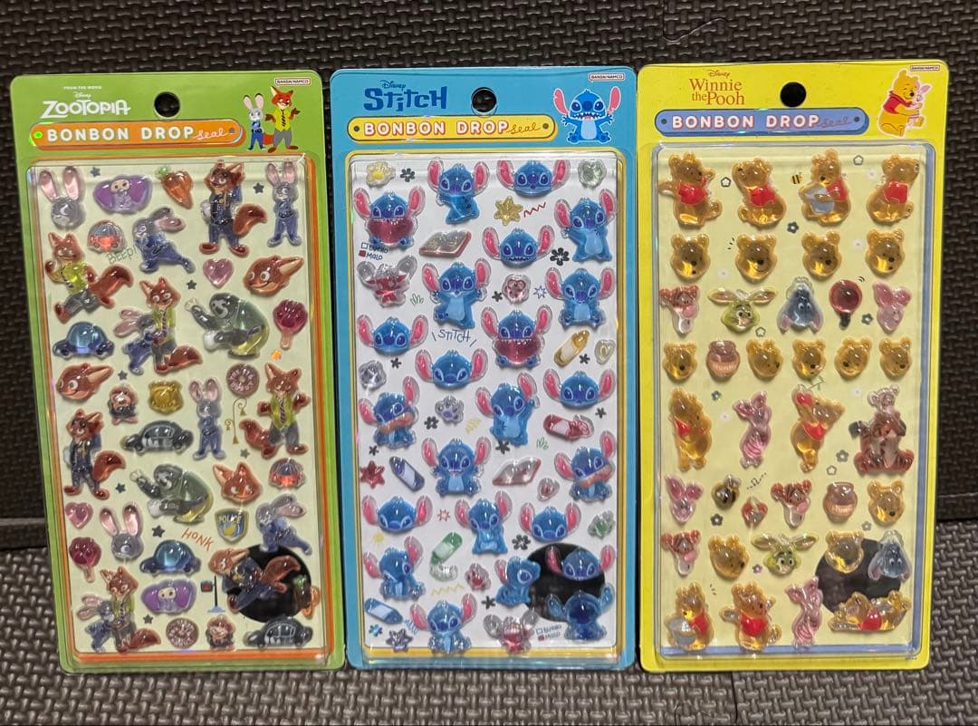 正規品 ディズニーボンボンドロップシール3枚セット