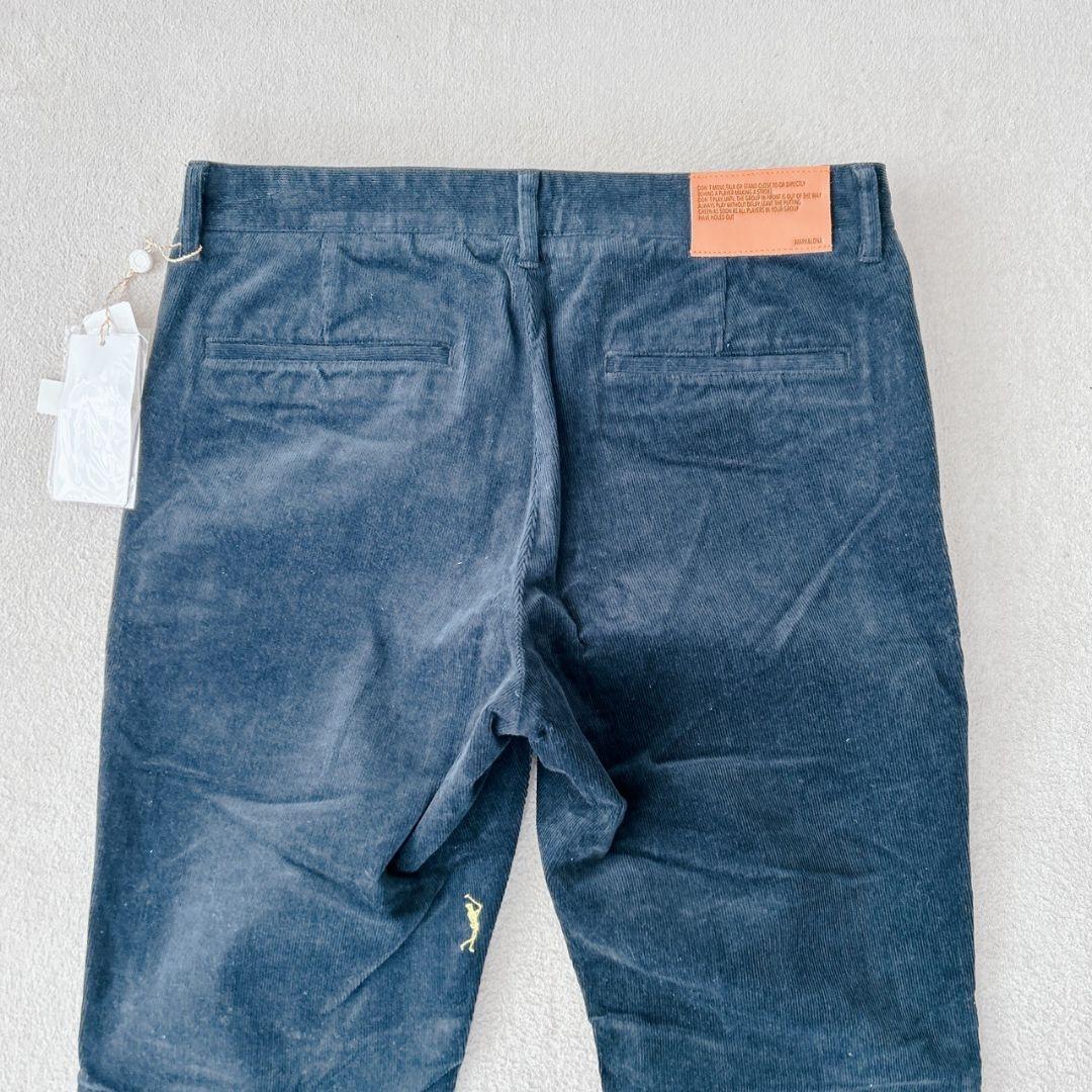 新品タグ付✨マークアンドロナ　コットンコーデュロイパンツ　　ゴルフ　ネイビー　L