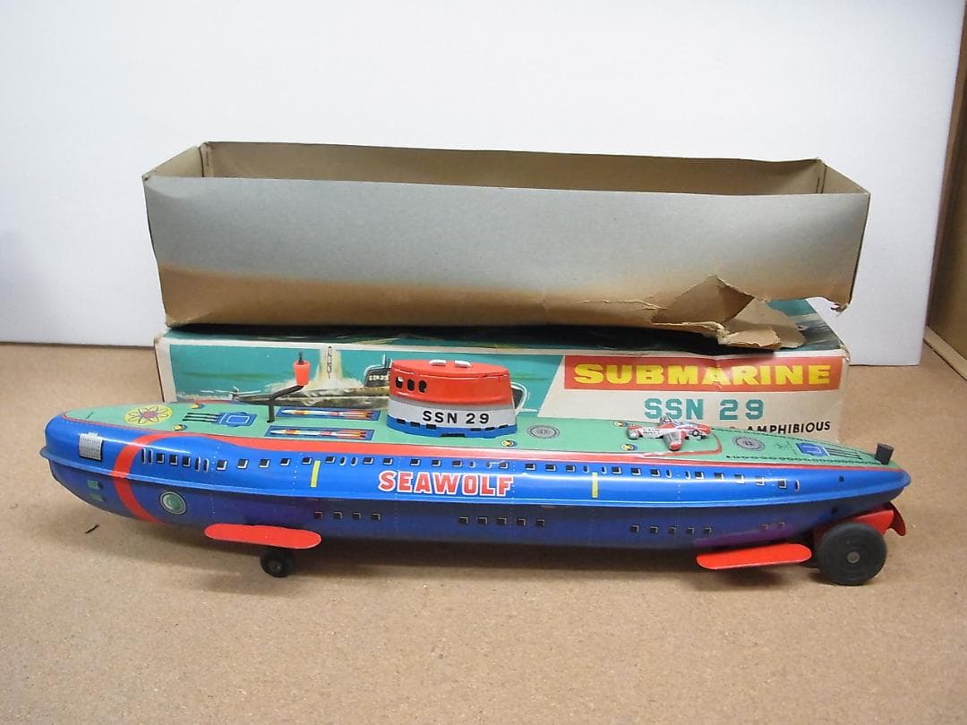 ヨネザワ　米澤玩具　サブマリン　SSN29　シーウルフ　潜水艦　ブリキ