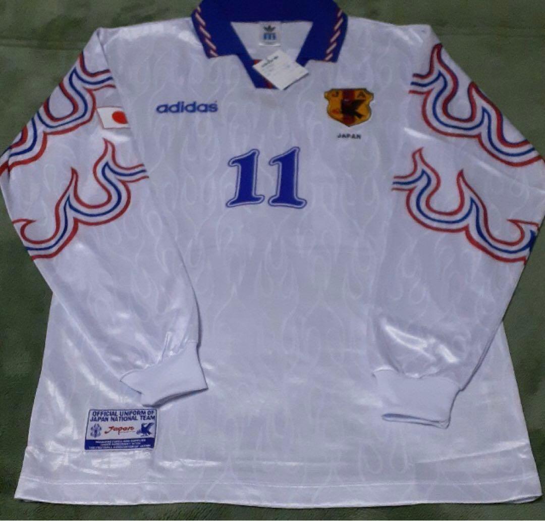 adidas 日本代表アウェイ長袖ユニフォーム　#11kazuカズ三浦知良当時物