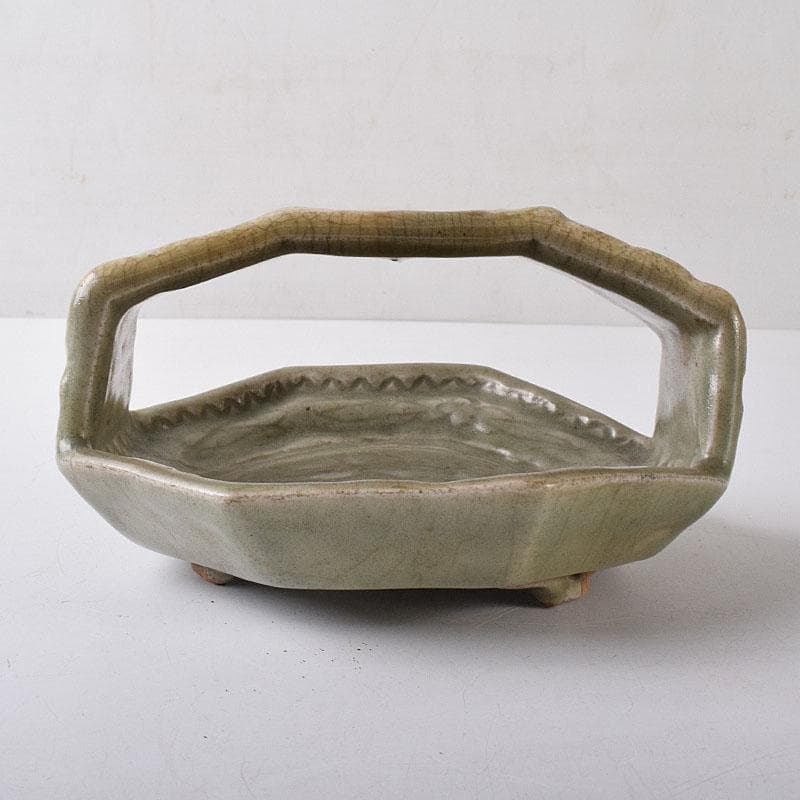 中国　七官青磁　刻花文　手鉢　時代箱　V　R8478