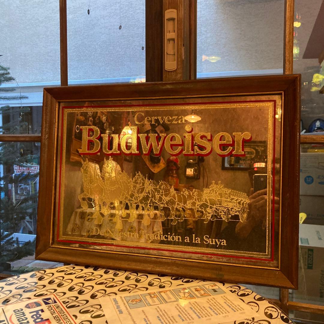 アンティーク雑貨 80sVTG Budweiser Cerveza PubMiller Spain
