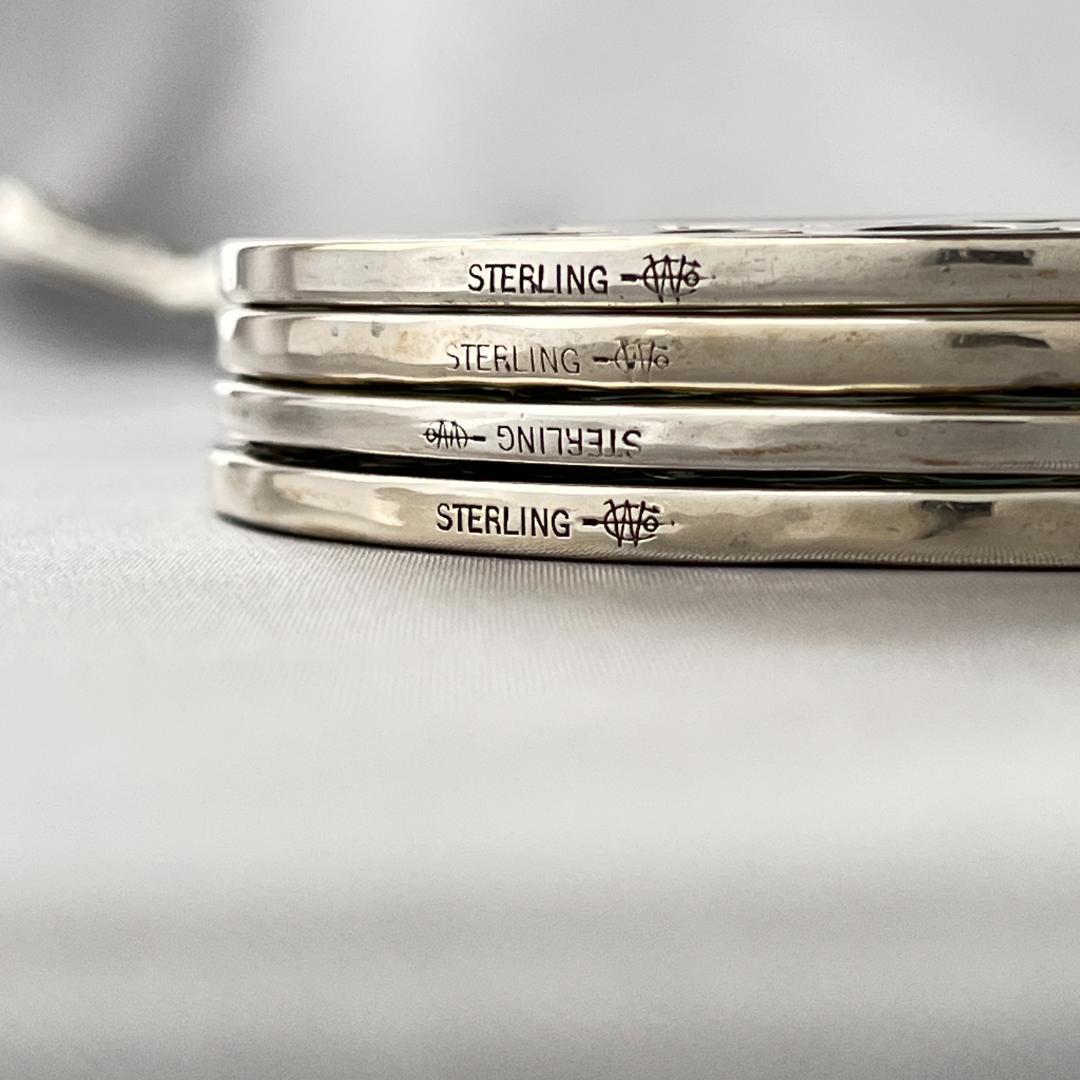 【WEBSTER】 【純銀 / ガラス】コースター 4枚 スターリングシルバー