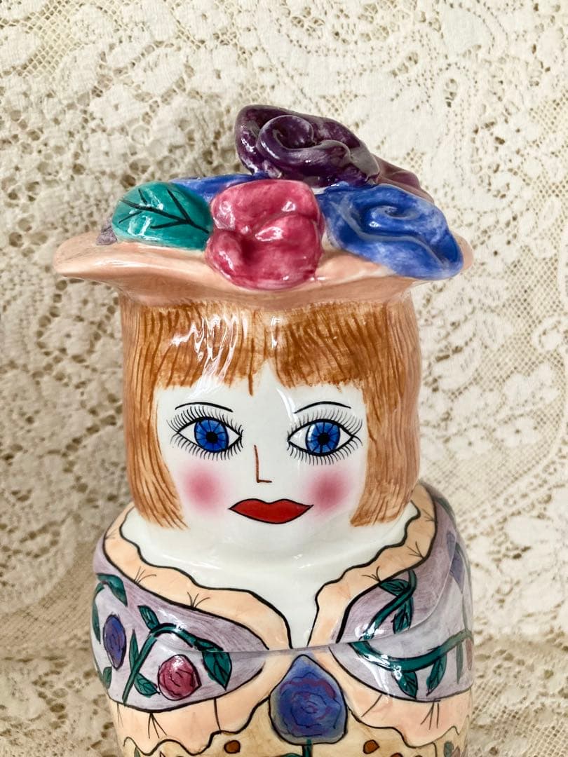 最終価格　貴重ヴィンテージ　米Susan paley 可愛い♪陶器クッキージャー