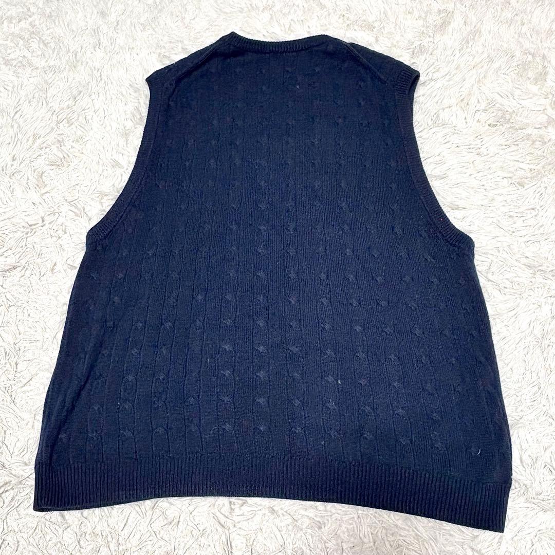 【極美品】ブルックス ブラザーズカントリークラブ　ケーブルニットベスト　紺　XL