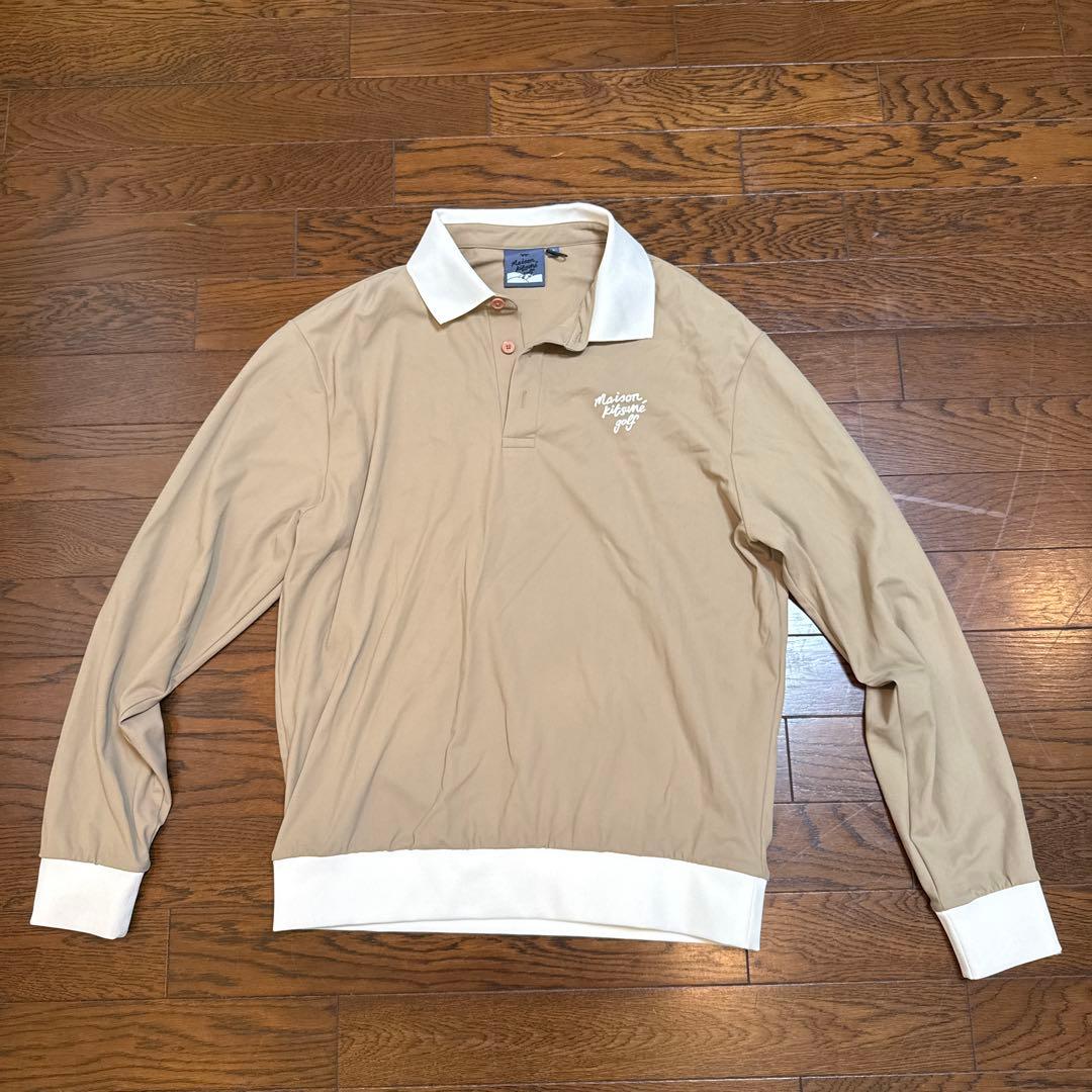 しゅうMaison Kitsuné Golf 長袖ポロシャツ ベージュ