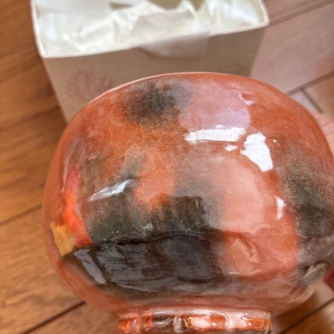 茶色の雪の結晶茶碗　桂窯　大野桂山