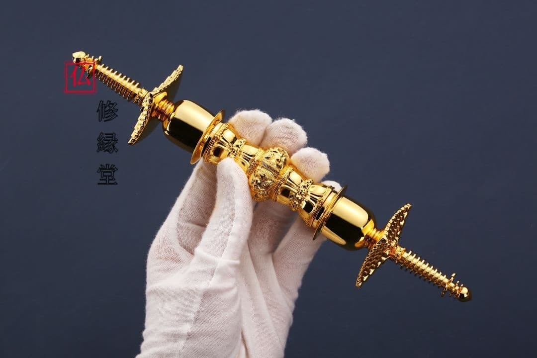 【修縁堂】密教法具 鬼面金剛盤 塔鈴塔杵金剛盤 ひとそろいです