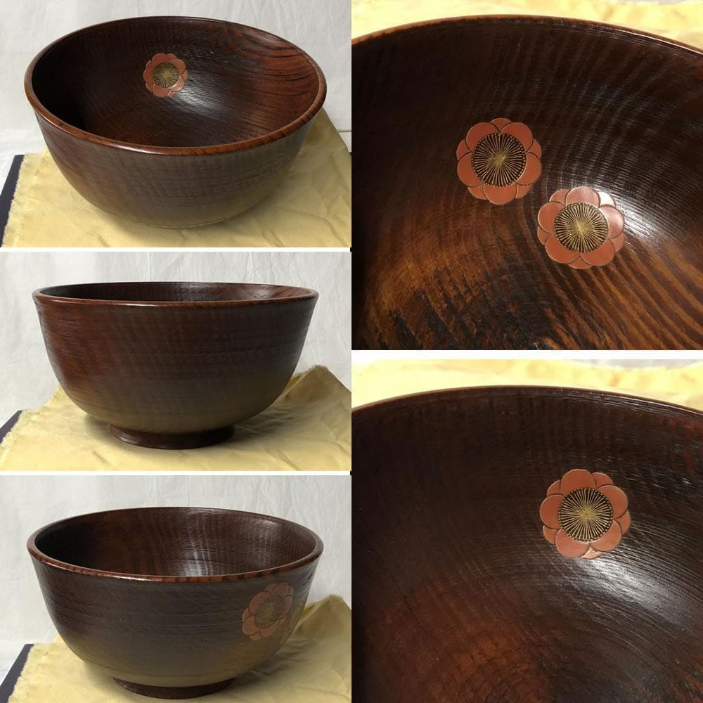 F1090 大野昭和斎 肥松 糸目 菓子器 共箱 梅文 淡々斎 書付 茶道具