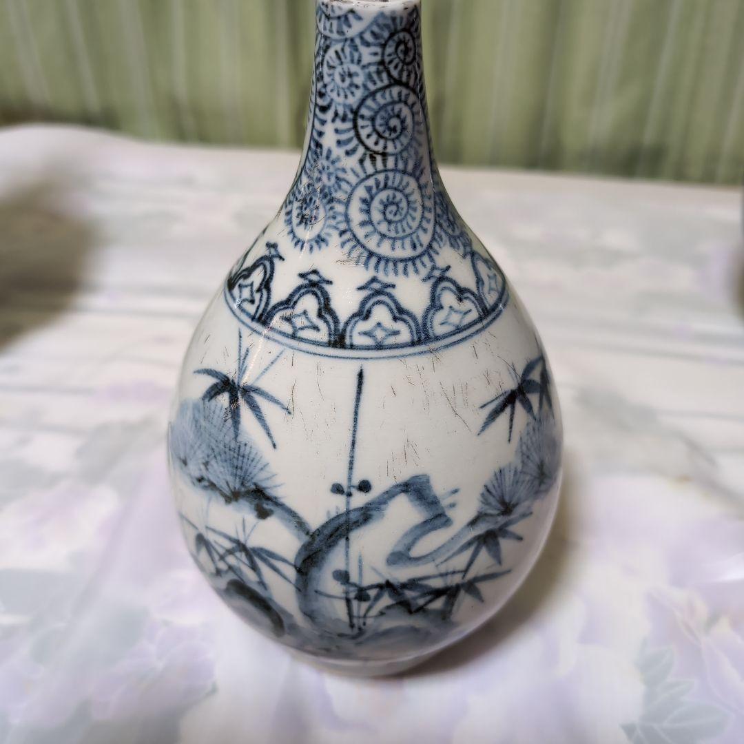 古伊万里、笹徳利、微塵徳利、松竹唐草模様徳利３点セツト