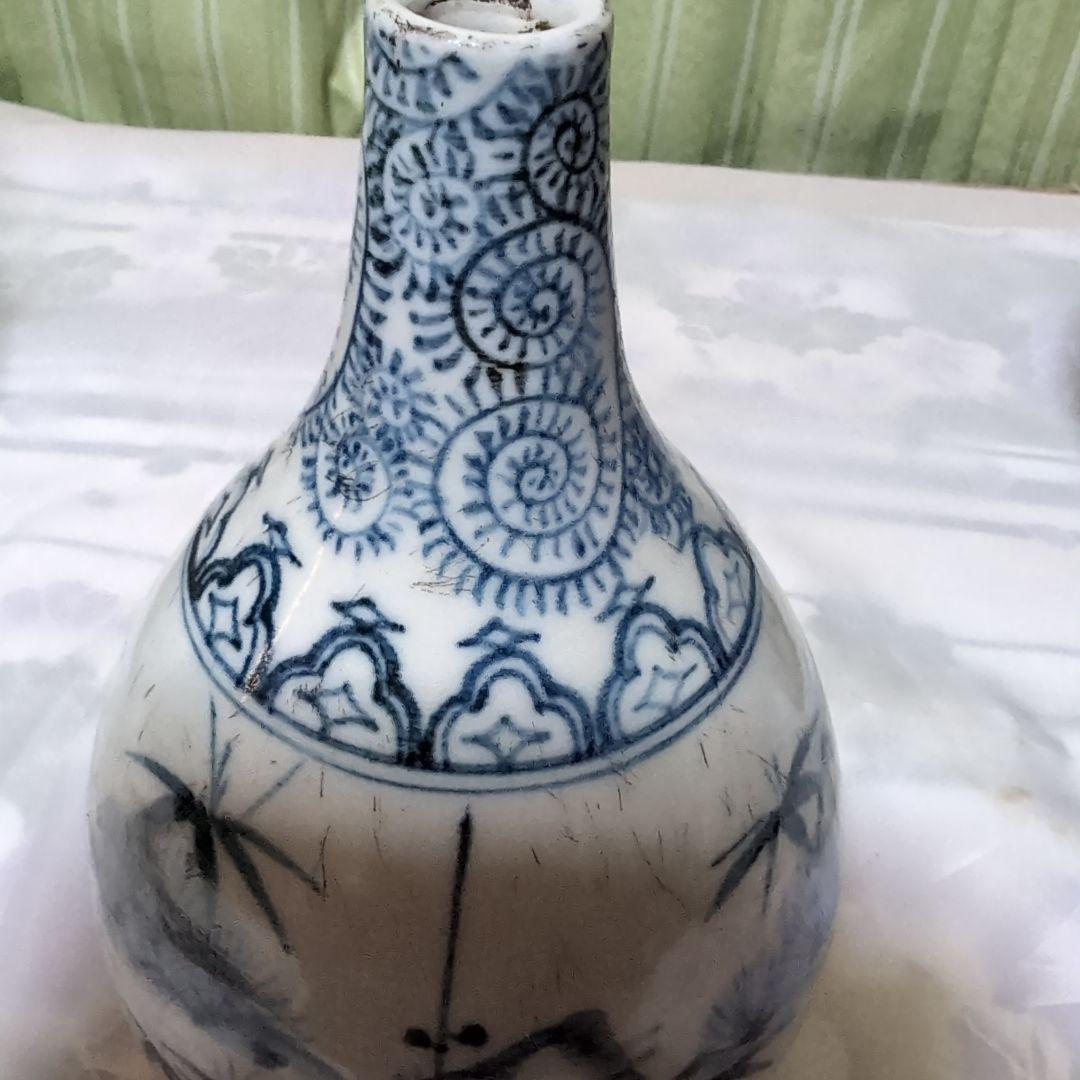 古伊万里、笹徳利、微塵徳利、松竹唐草模様徳利３点セツト