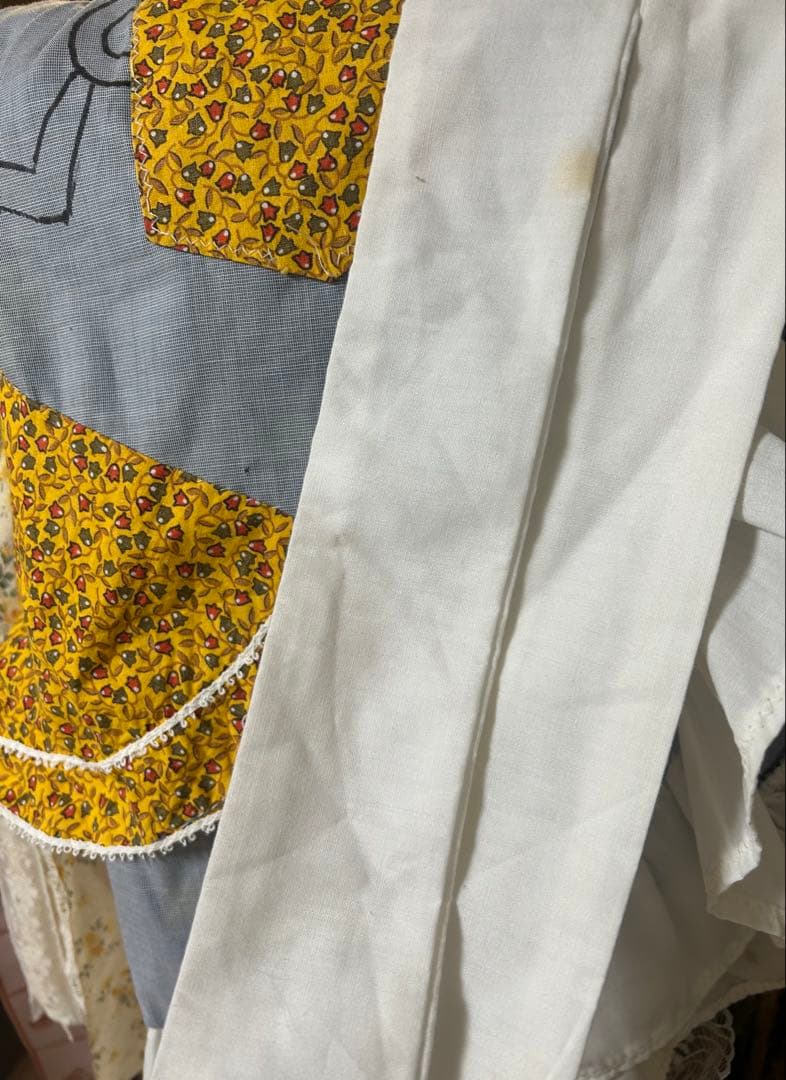 1950年代　アメリカン　ヴィンテージ ハンドメイド エプロン　手描き　雑貨