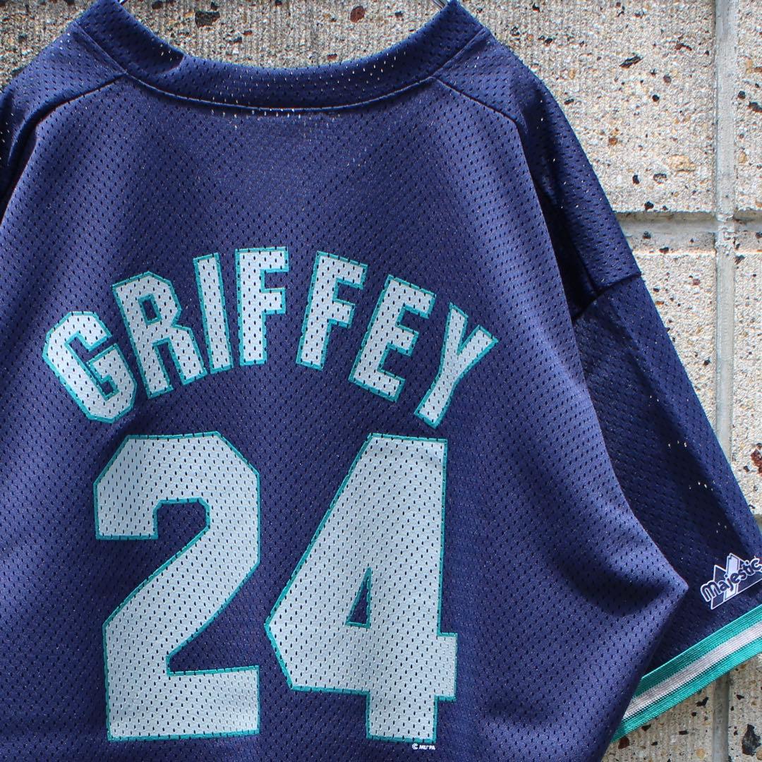 USA製 90s　シアトル マリナーズ グリフィーJr. 古着 プルゲームシャツ