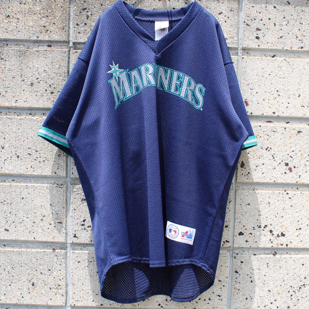USA製 90s　シアトル マリナーズ グリフィーJr. 古着 プルゲームシャツ