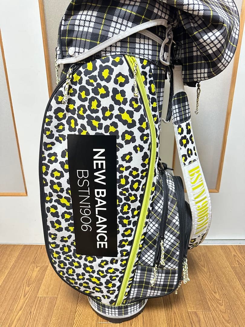 希少レアNEW BALANCE チェック柄ヒョウ柄　キャディバッグ　ゴルフ