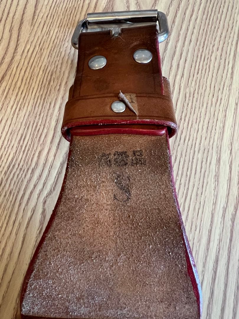 【希少】ウエサカ トレーニングベルト Sサイズ 本革 二重張り 1本ピン