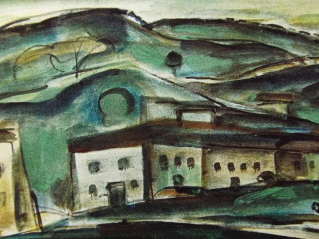 ルオー「風景」、希少画集画、新品高級額、額装付、状態良好、油彩 風景