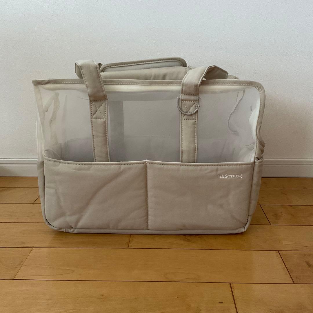 ba&ttang メッシュキャリーバッグ ベージュ　Lサイズ