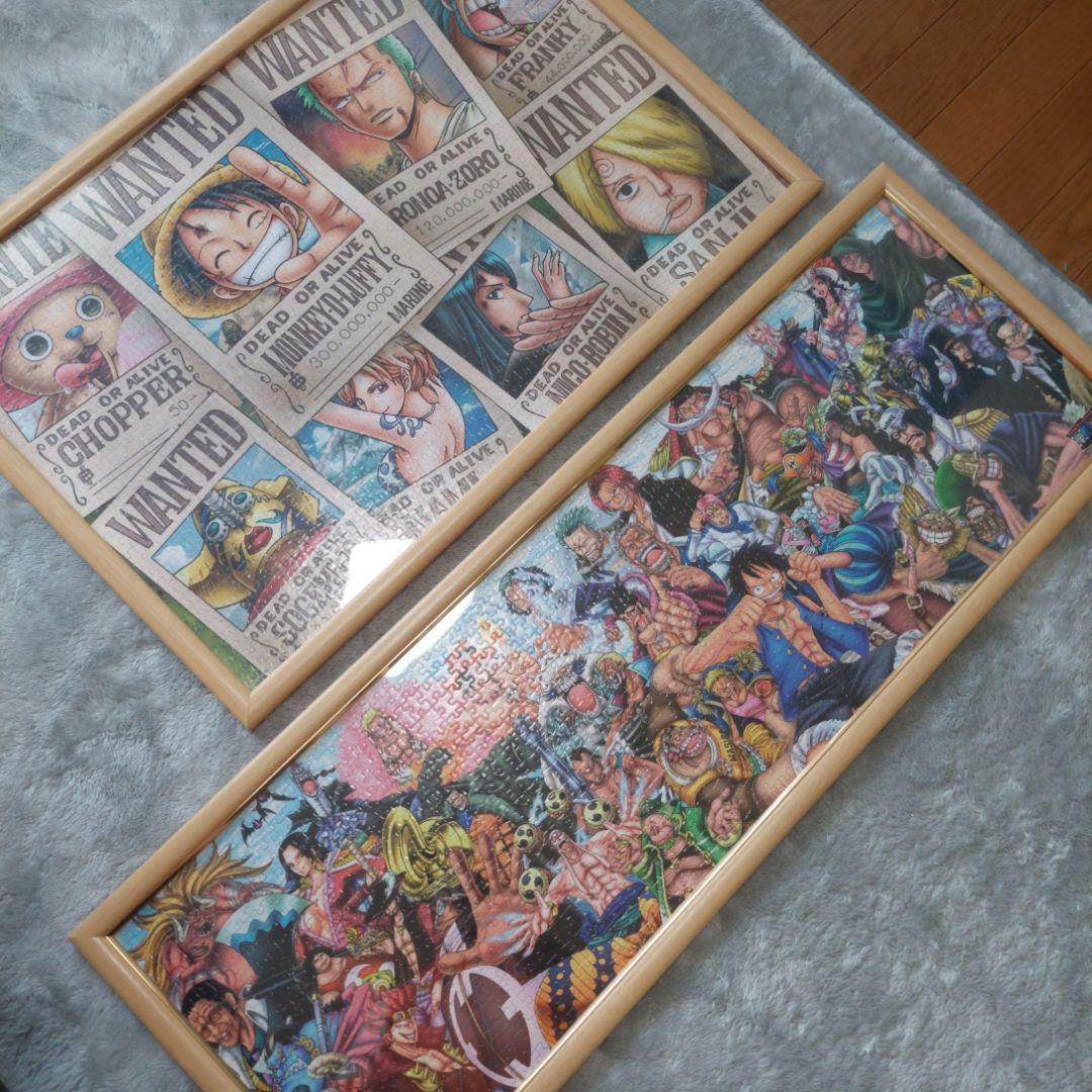 ✨️ワンピースパズル✨️完成品2個　額縁付き　尾田栄一郎先生　ルフィ　アニメ