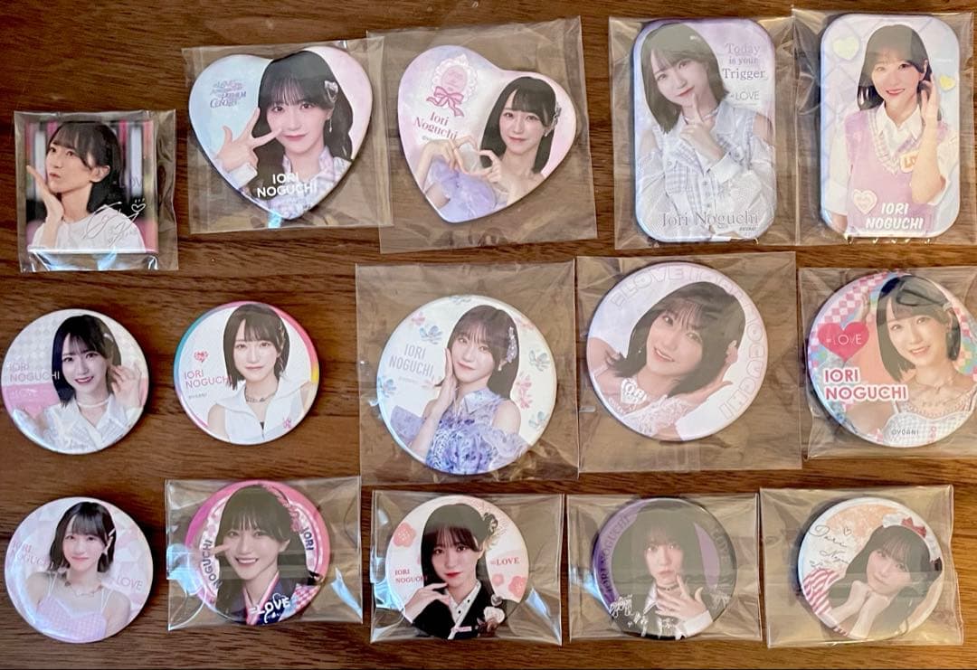 【匿名配送】野口衣織 缶バッジ まとめ売り 被りなし 15個