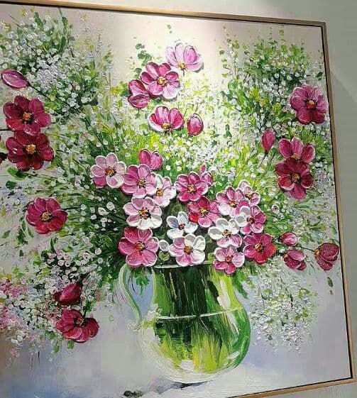 純手描き  油絵  立体