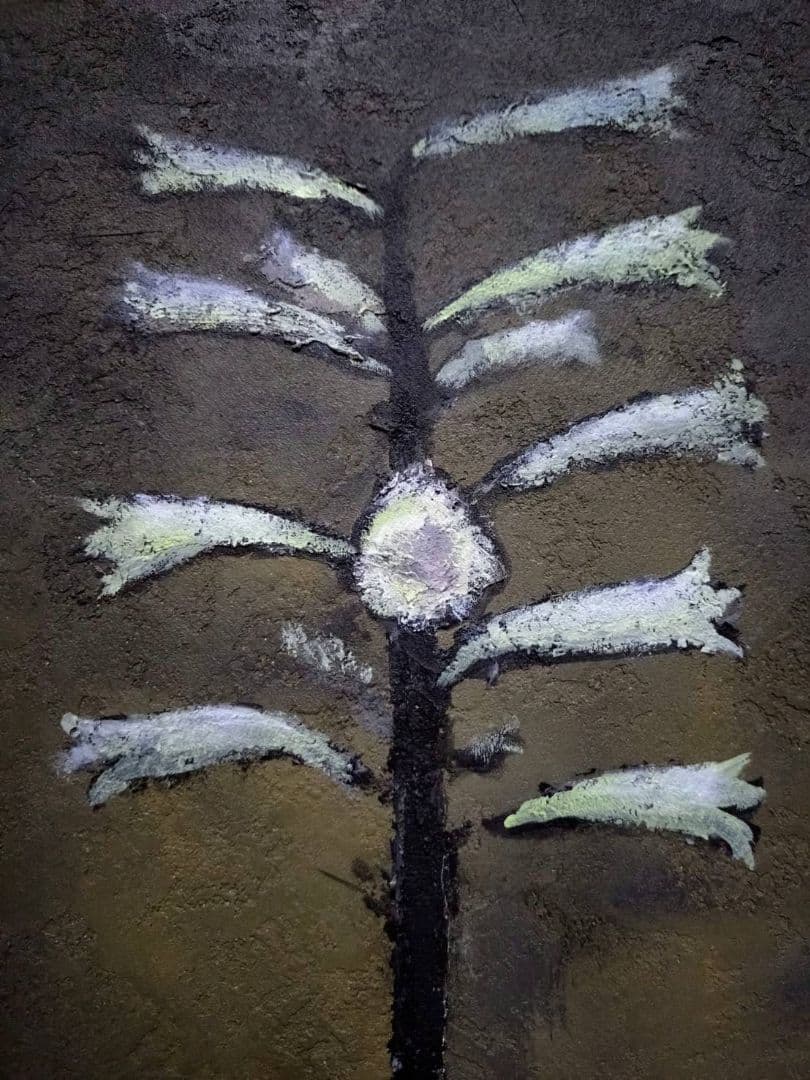 【F10号】香月泰男【花】手描き作品/表裏サイン有/油彩/油絵/岩彩/額縁/逸品