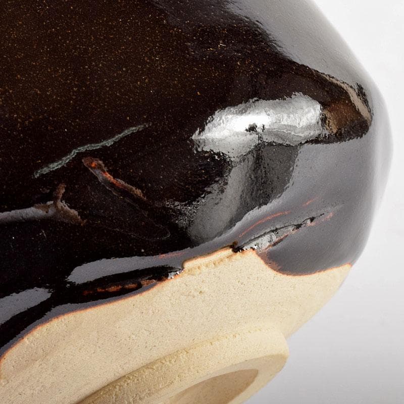 茶道具　六代　高橋道八造　黒釉　茶碗　共箱　V　R4888