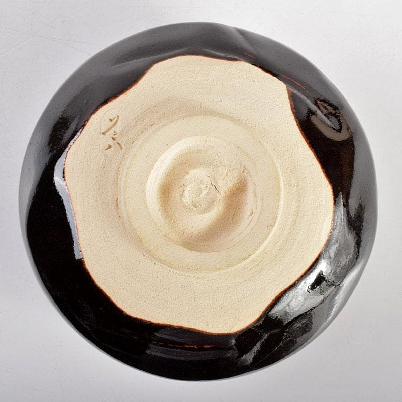 茶道具　六代　高橋道八造　黒釉　茶碗　共箱　V　R4888