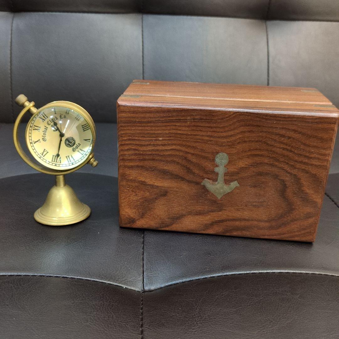 Global Clock Co. Gola 地球儀型時計 木製ボックス付き