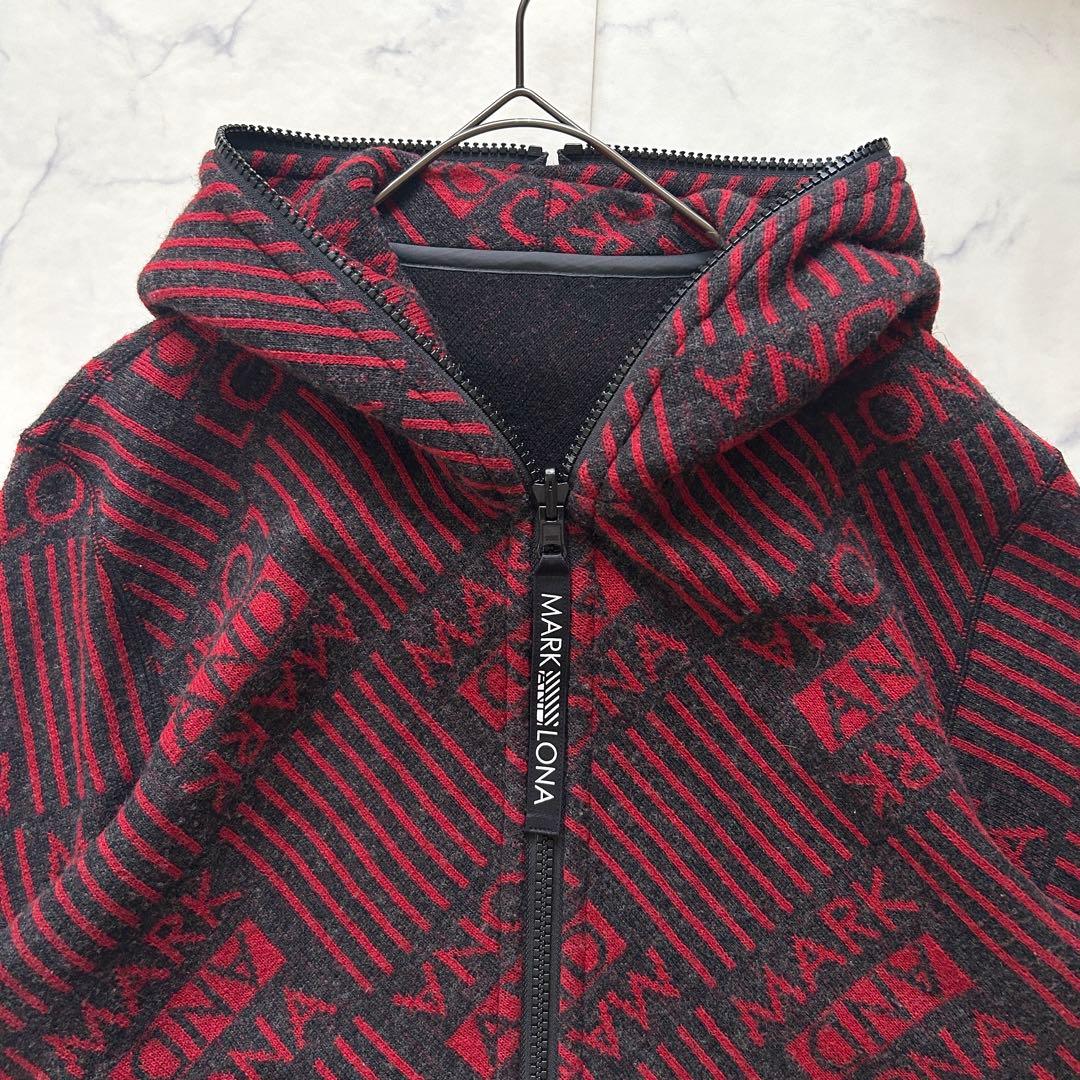 マークアンドロナ リバーシブル ジップブルゾン ニット スカル パーカー 50