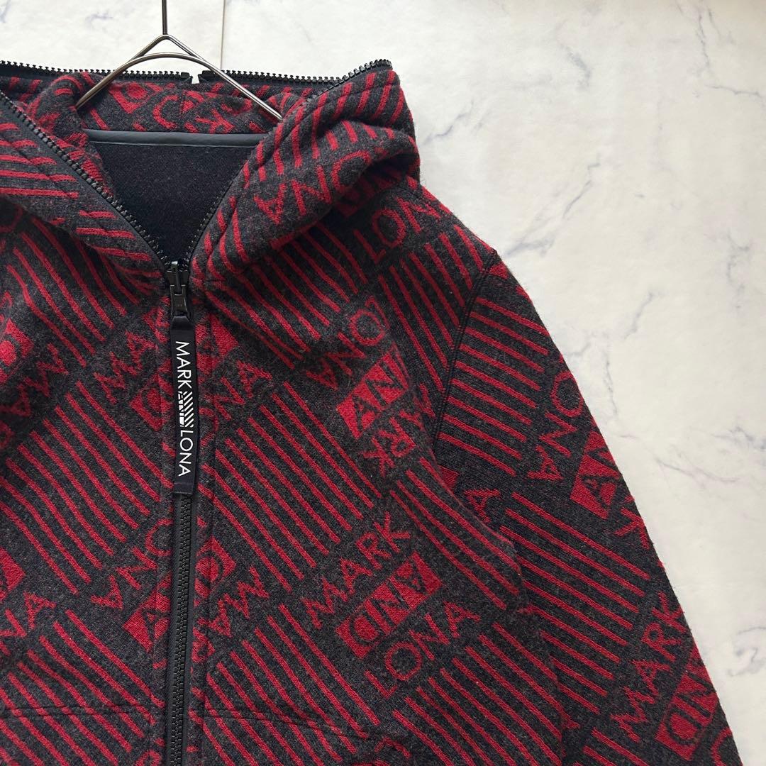 マークアンドロナ リバーシブル ジップブルゾン ニット スカル パーカー 50