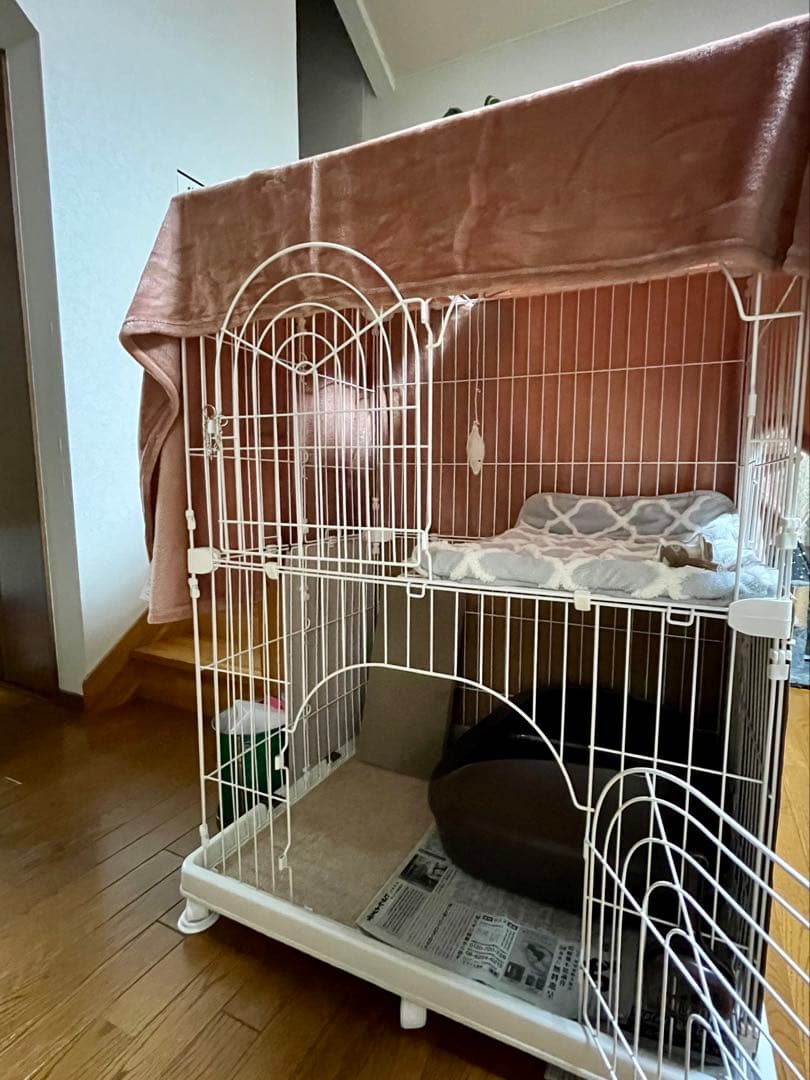 【美品】猫　ケージ　２段　白　アイリスオーヤマ