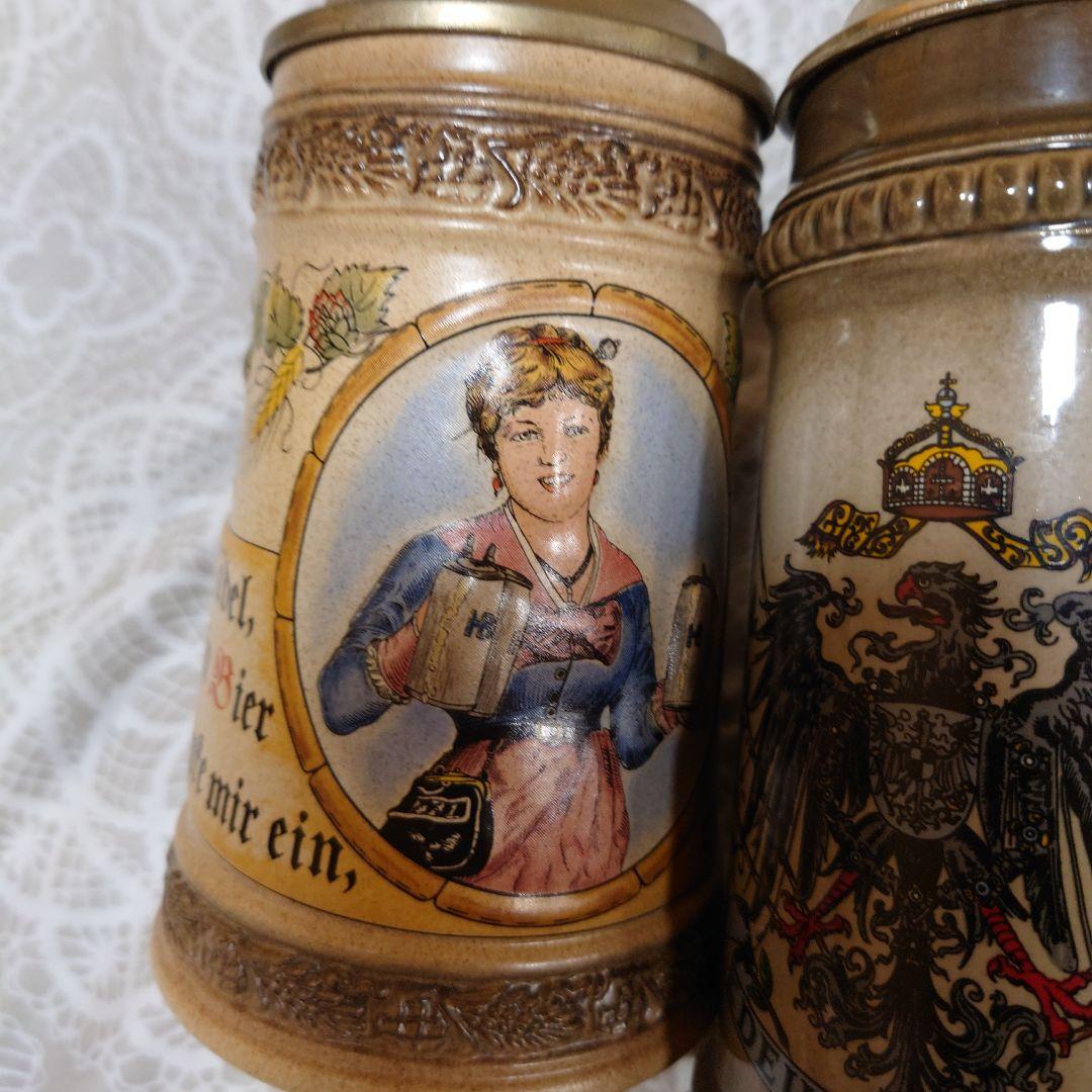 限定アンティークドイツ製ビールジョッキ 3点セット観賞用コレクション