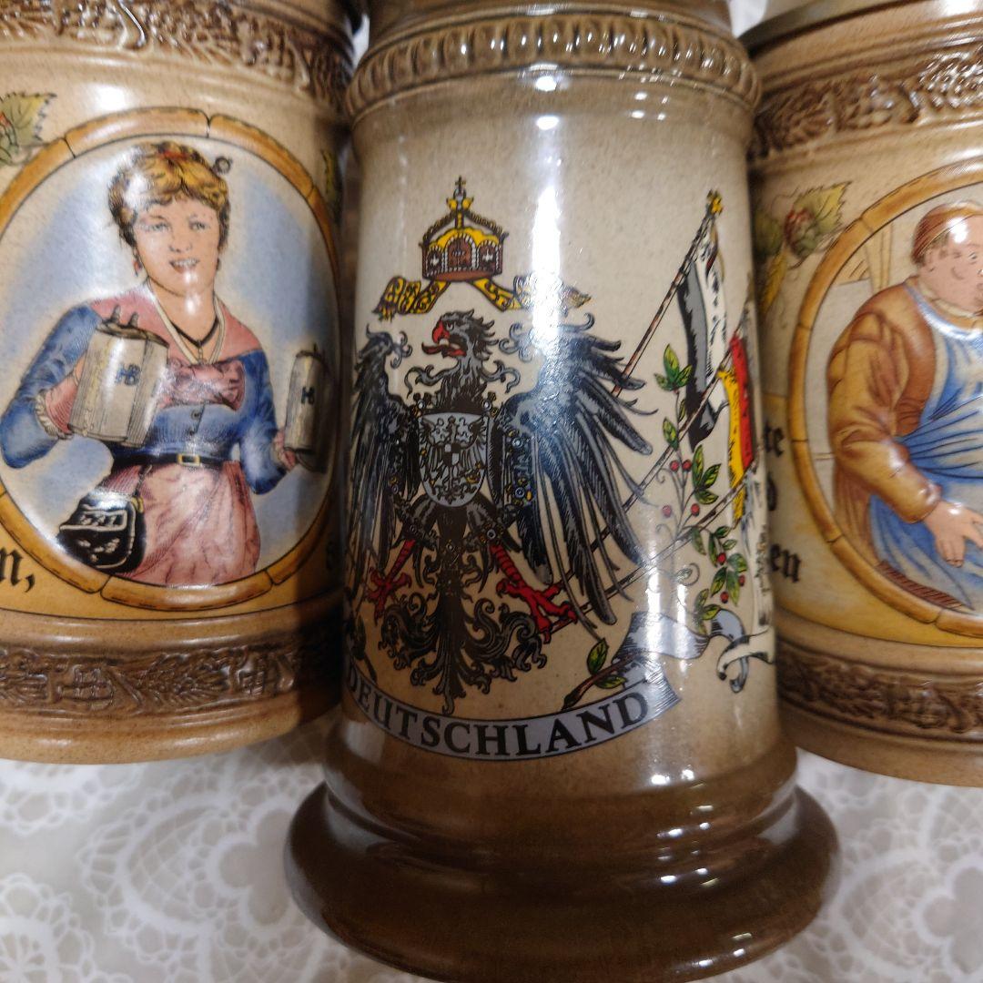 限定アンティークドイツ製ビールジョッキ 3点セット観賞用コレクション