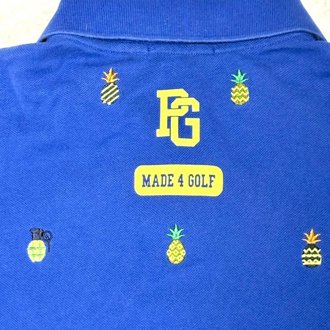 【極美品】パーリーゲイツ　半袖ポロシャツ　ブルー　パイナップル　ゴルフ M
