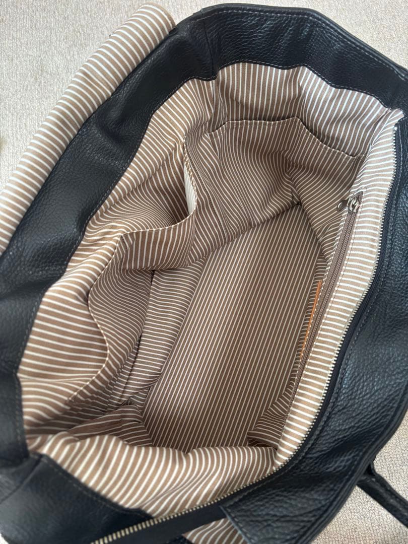 Lahella golf ブラックレザートートバッグ