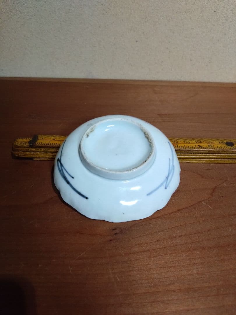 古伊万里 蒟蒻印判 花紋 輪花平盃 小皿