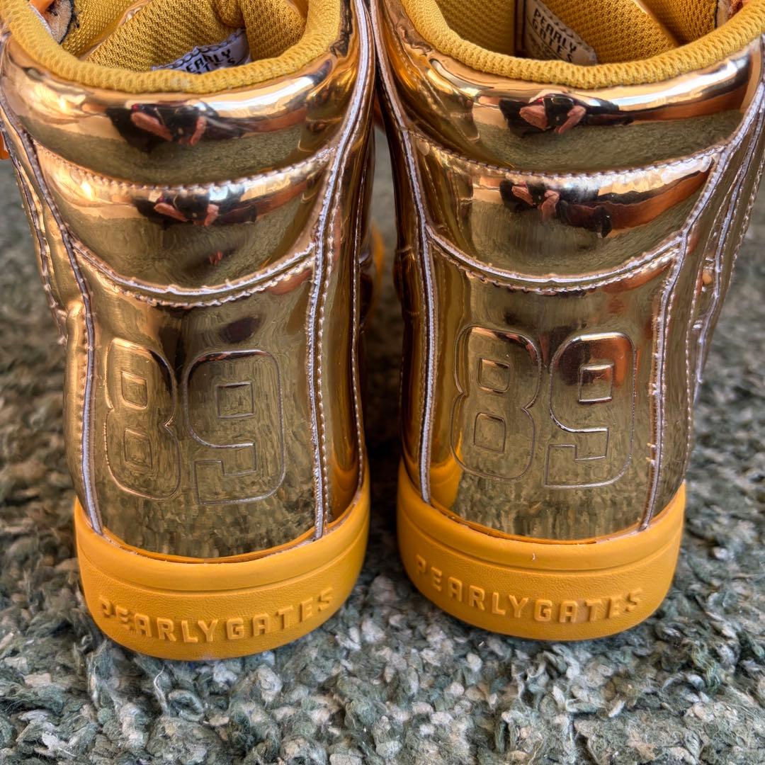 パーリーゲイツ ハイカット ゴルフシューズ　ゴールド 26.0