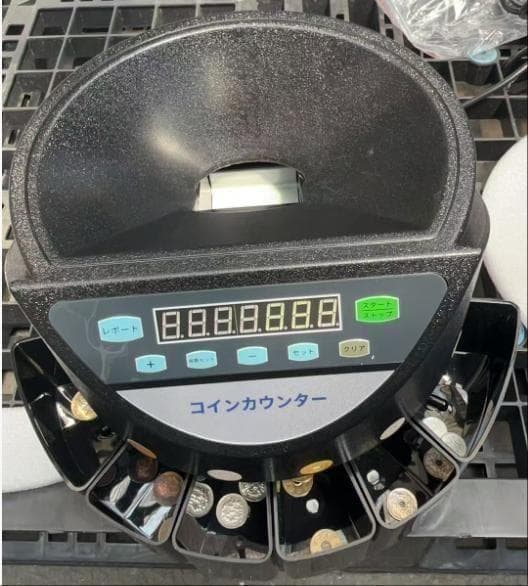 中古カウンターT001 自動 ポータブル 硬貨 計数機 電動 高速　黒