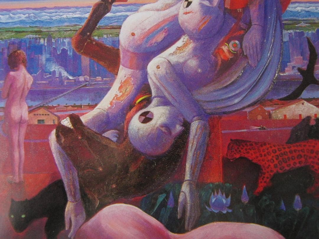 石井武夫、【早暁】、希少な額装用画集より、新品額装付