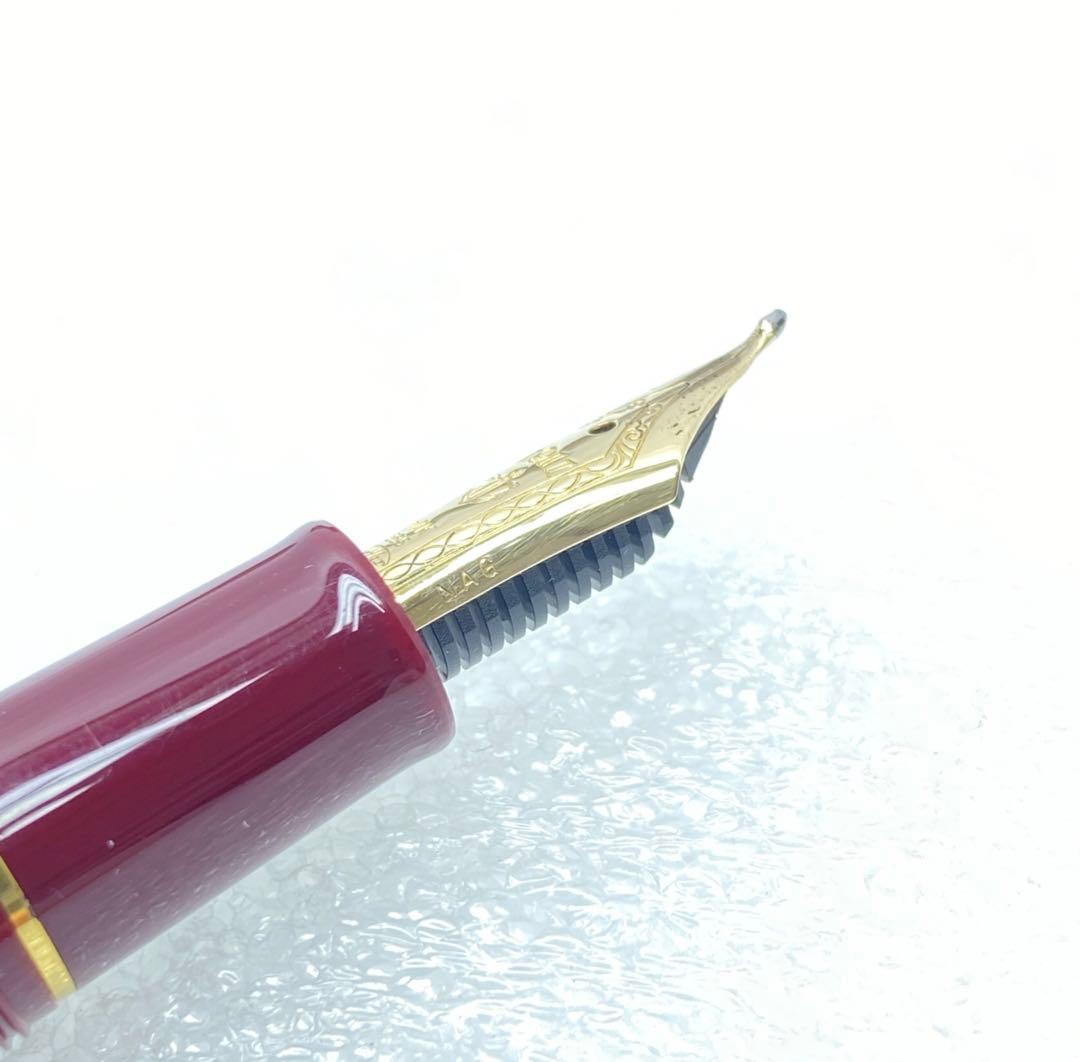 美品 14K セーラー万年筆 1911 NAG 長刀研ぎ ワインレッド