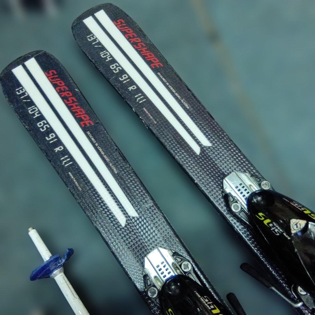 メンテナス済 137cm HEAD スキー板と靴…ポールセット