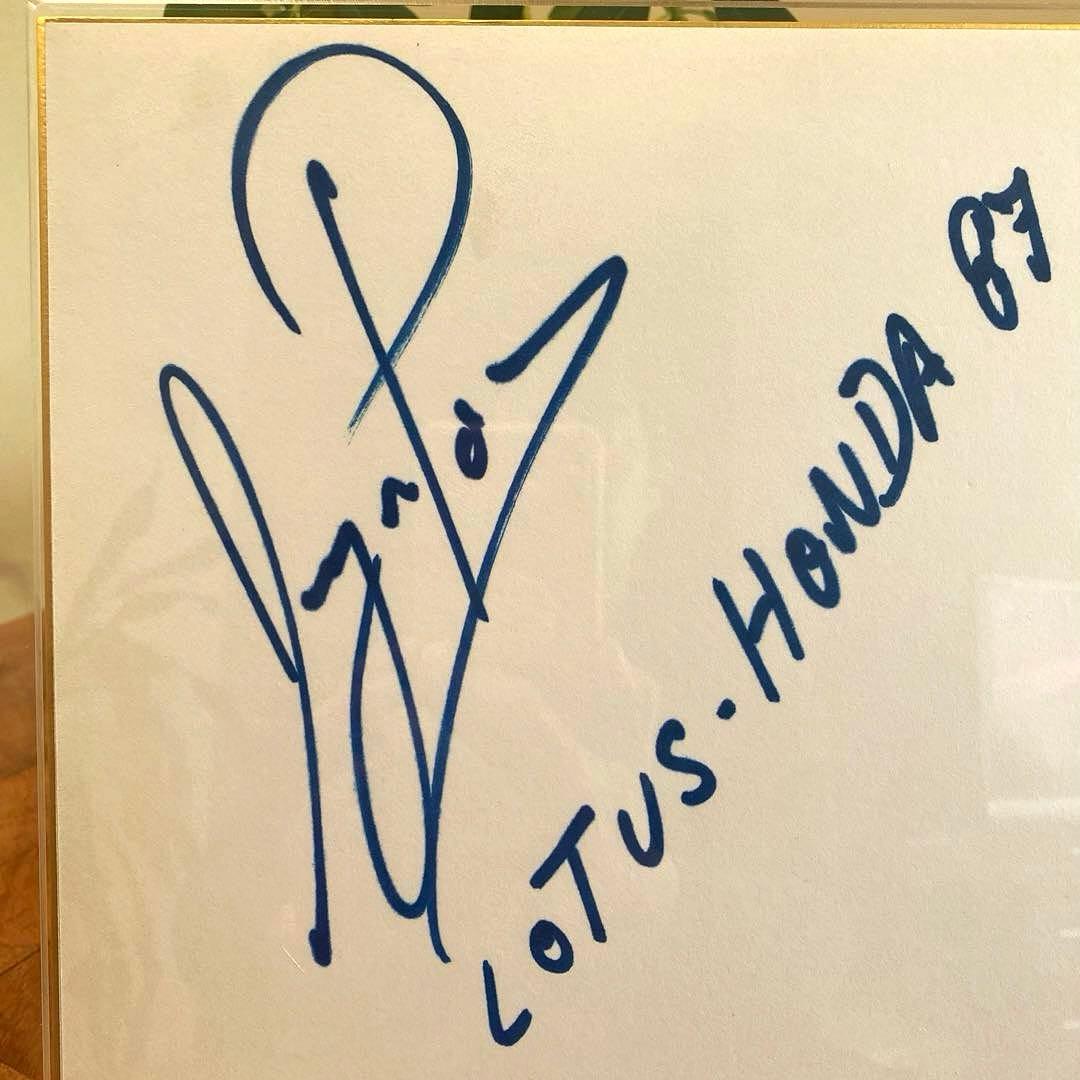1987年第2期HONDA F1メモリアル　アイルトンセナ直筆サイン入額装品