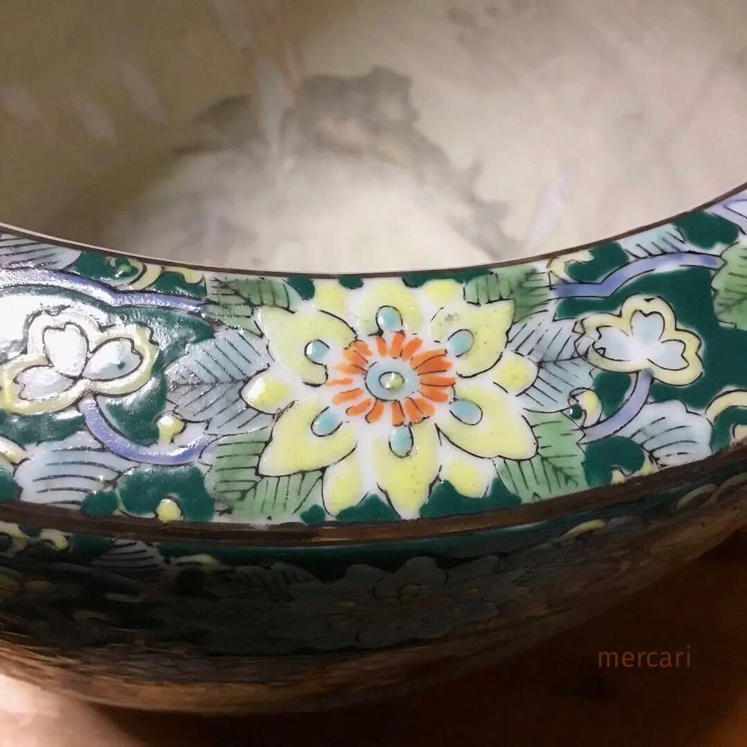 伊万里焼 十錦手 松竹梅牡丹紋様 火鉢 /骨董/時代物