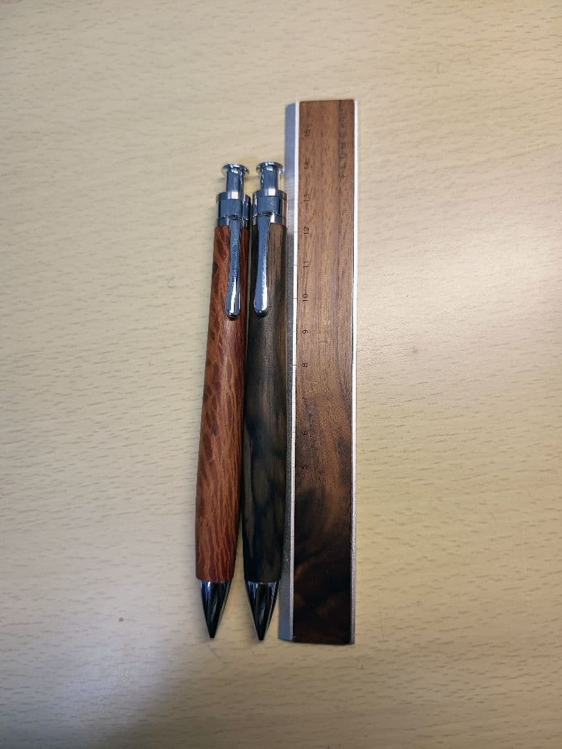 工房楔　黒柿　孔雀杢　木軸　シャーペン　 検索用　野原工芸　ボナンペン