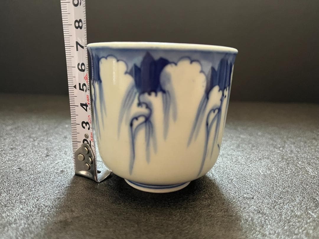 古伊万里　染付　柳絵　蕎麦猪口　湯呑　６客