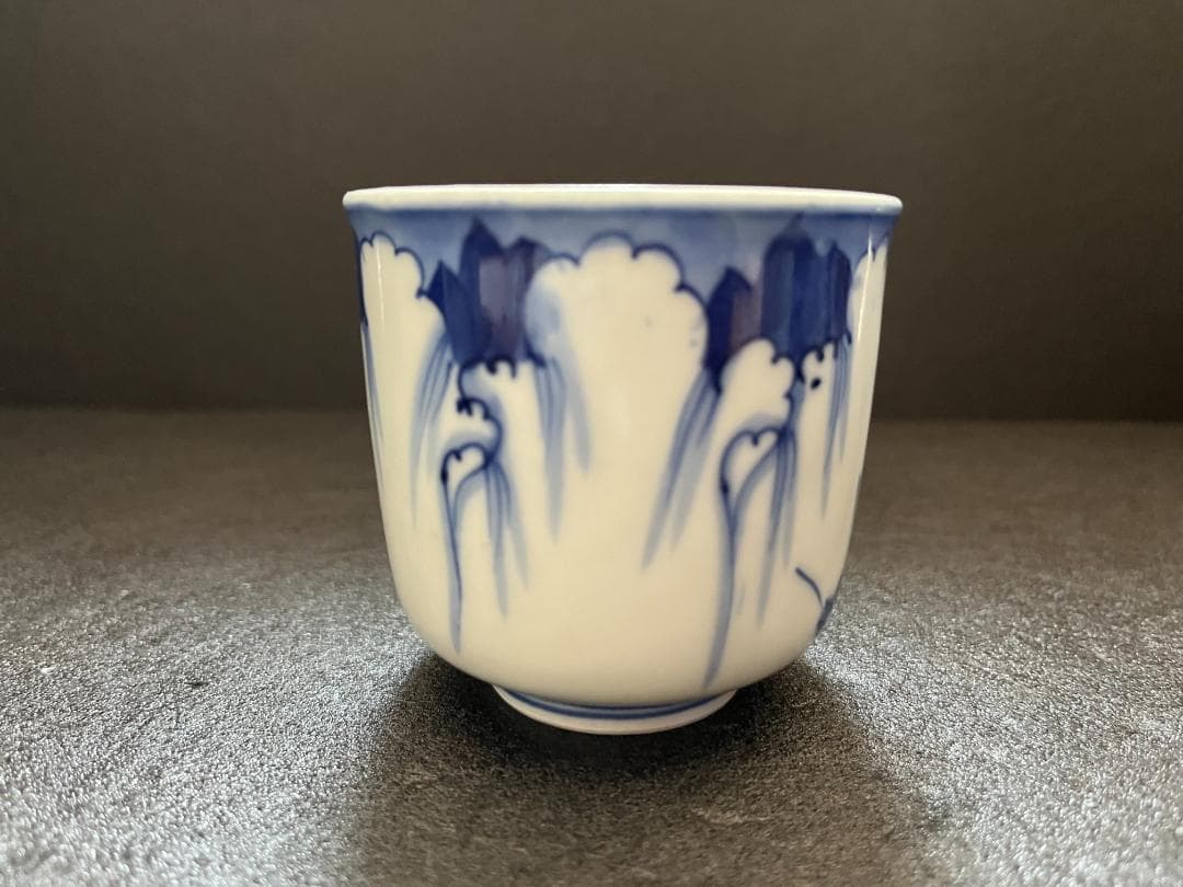 古伊万里　染付　柳絵　蕎麦猪口　湯呑　６客