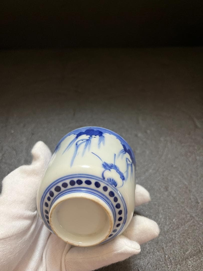 古伊万里　染付　柳絵　蕎麦猪口　湯呑　６客