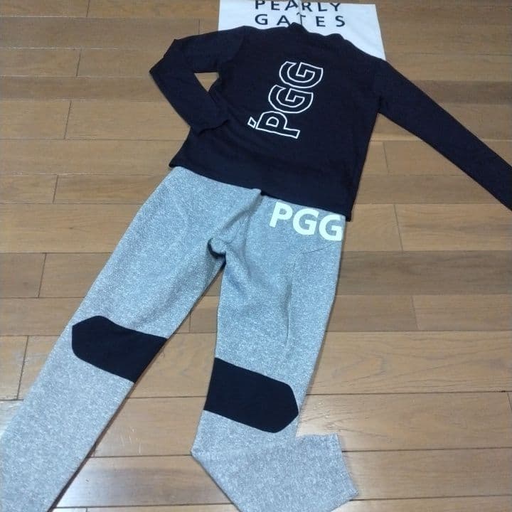 ⭐美品お買い得２点⭐PEARLYGATES⭐PGG⭐デカロゴ⭐モック&パンツ