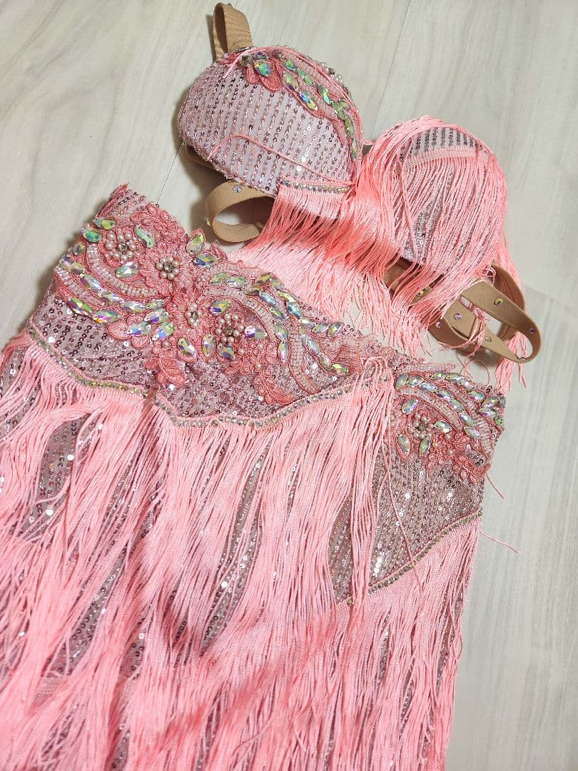【タグ付き新品未使用】ピンクフリンジ ベリーダンス衣装